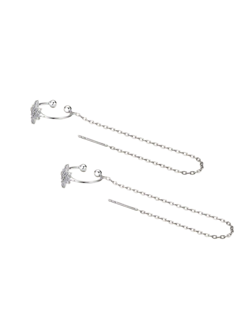 Shining Stars Moissanite Ear Clips | 925 Silver