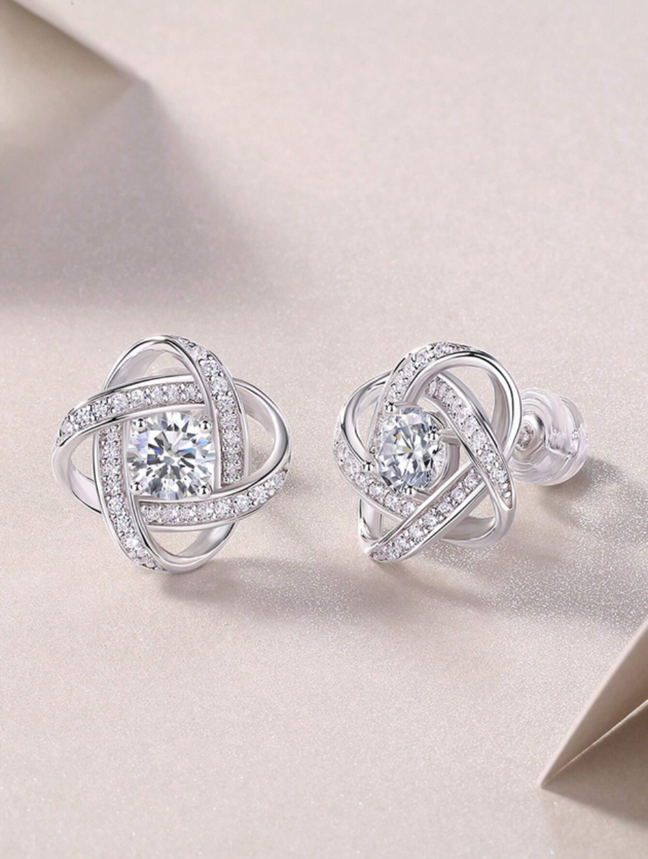 Four-Leaf Clover Moissanite Earrings | 18K Gold