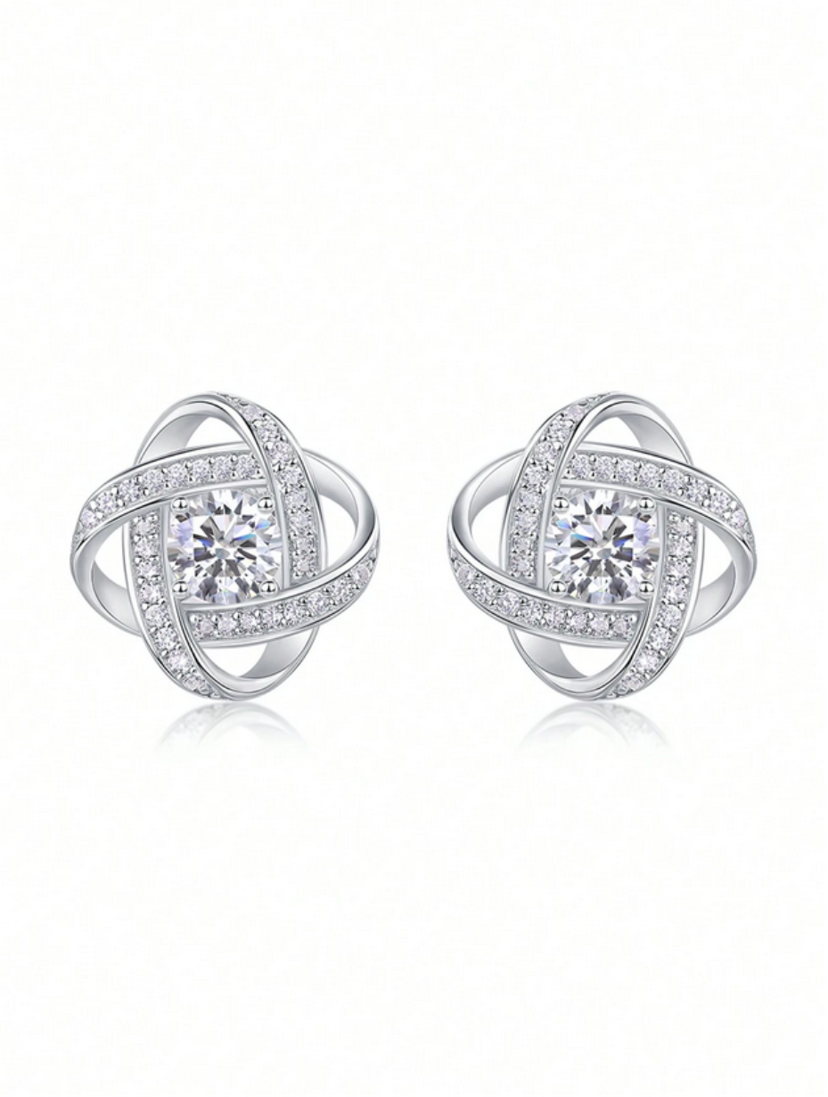 Four-Leaf Clover Moissanite Earrings | 18K Gold