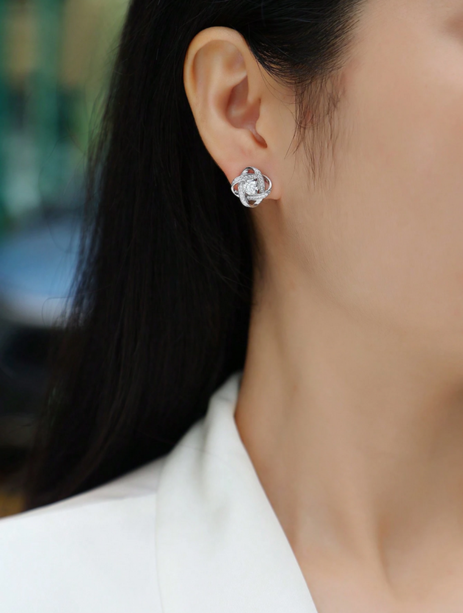 Four-Leaf Clover Moissanite Earrings | 18K Gold