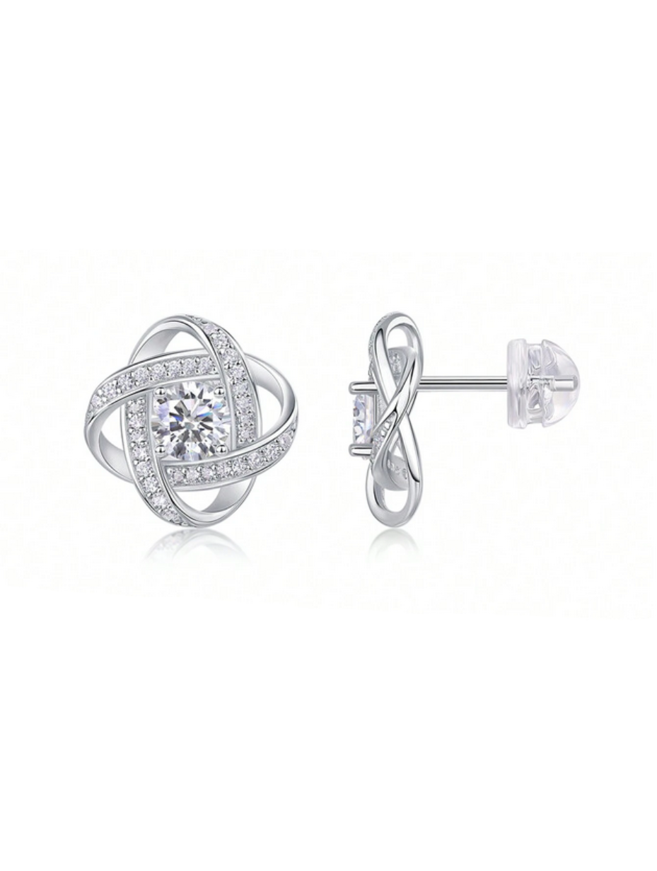 Four-Leaf Clover Moissanite Earrings | 18K Gold