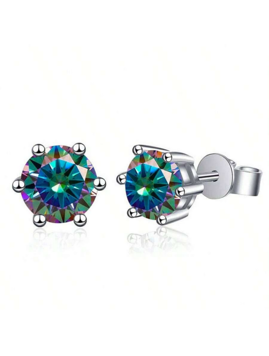 6-Prong Morganite Stud Earrings | Sterling Silver