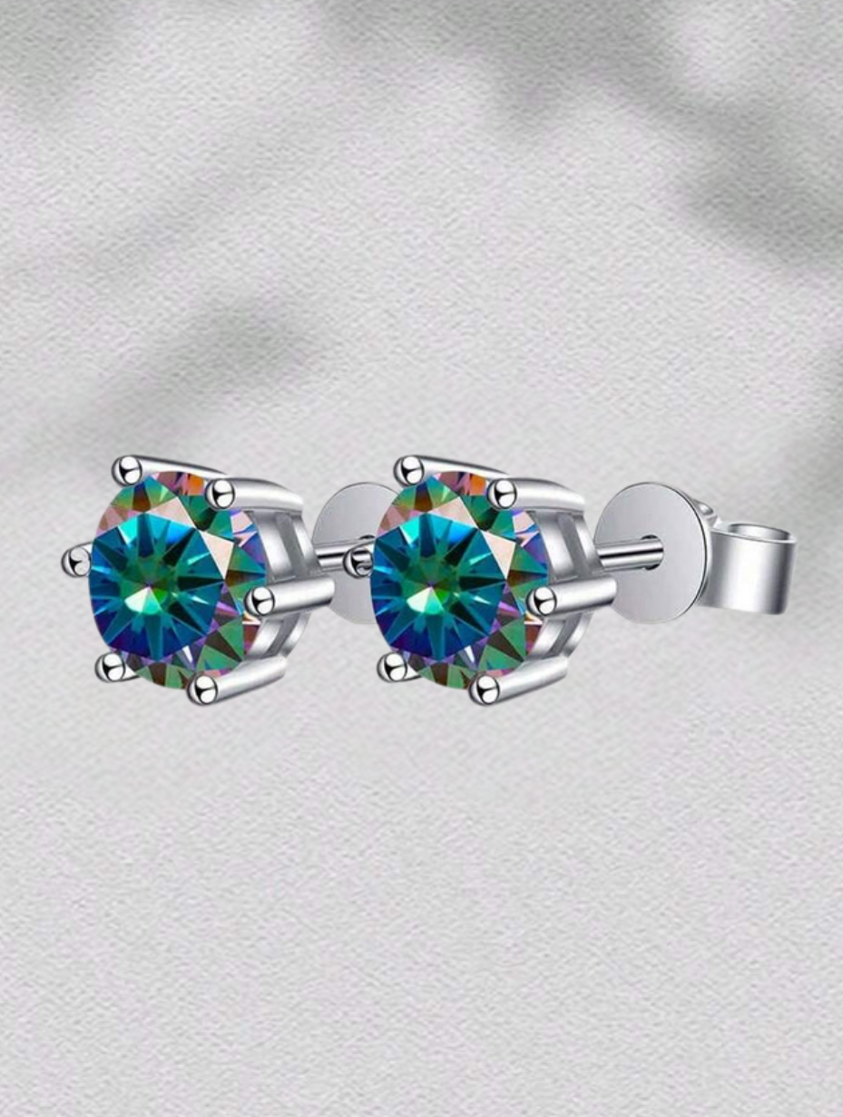 6-Prong Morganite Stud Earrings | Sterling Silver