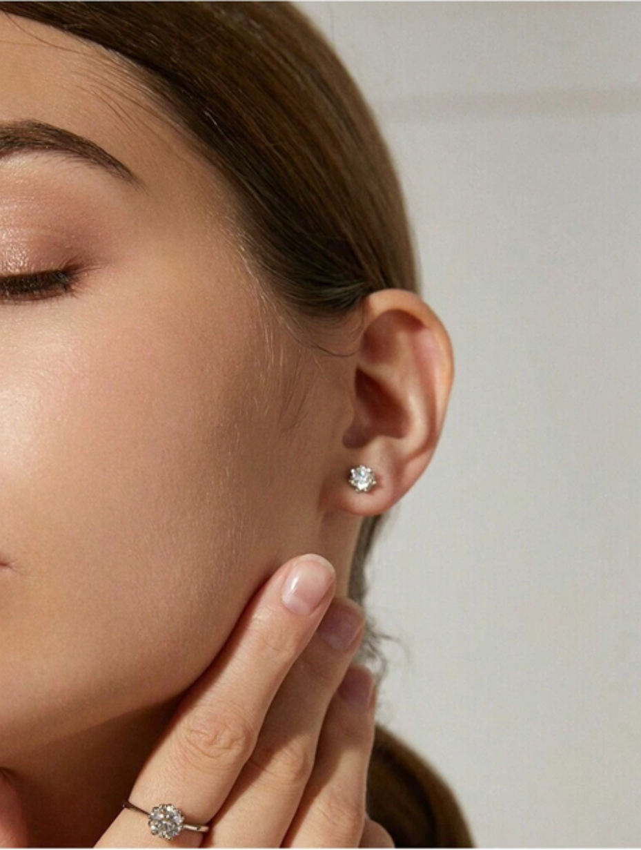 Moissanite Stud Earrings | Sterling Luxury