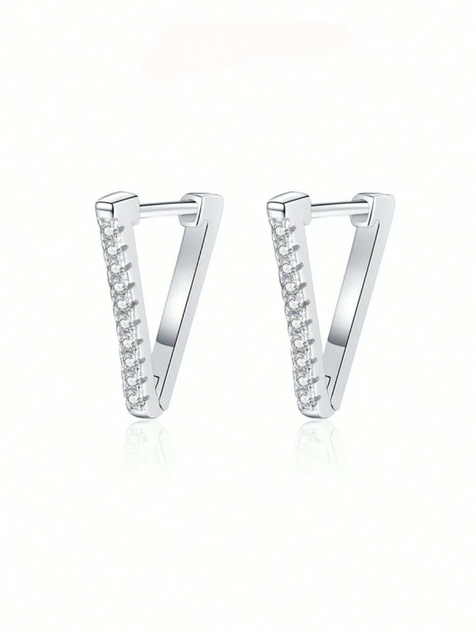 V-Shaped Moissanite Earrings | 925 Silver