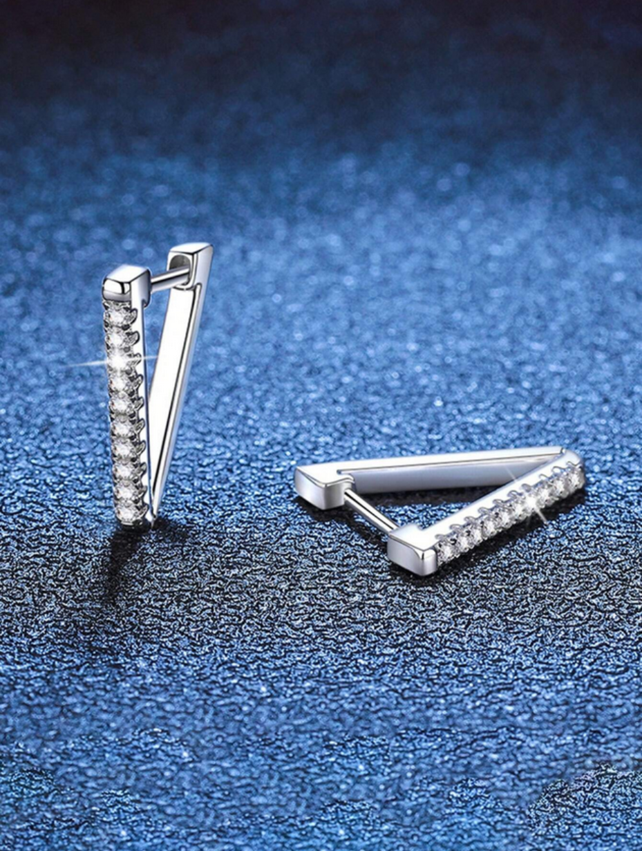 V-Shaped Moissanite Earrings | 925 Silver