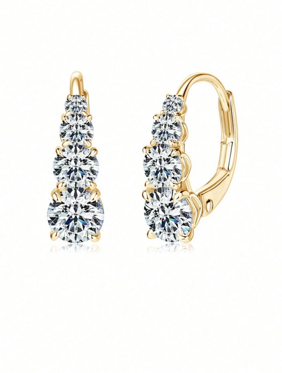 S925 Moissanit Øreringe | Elegant Glitrende