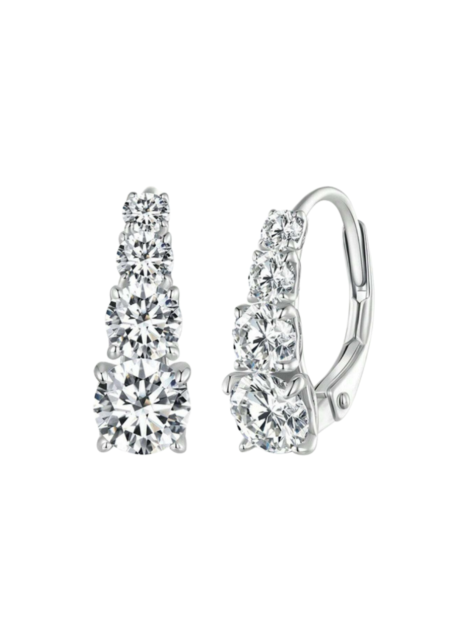 S925 Moissanit Øreringe | Elegant Glitrende