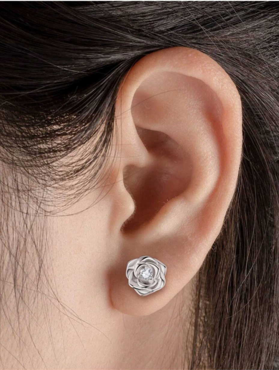 Rose Moissanite Øreringe | Elegante Sølvsmykker