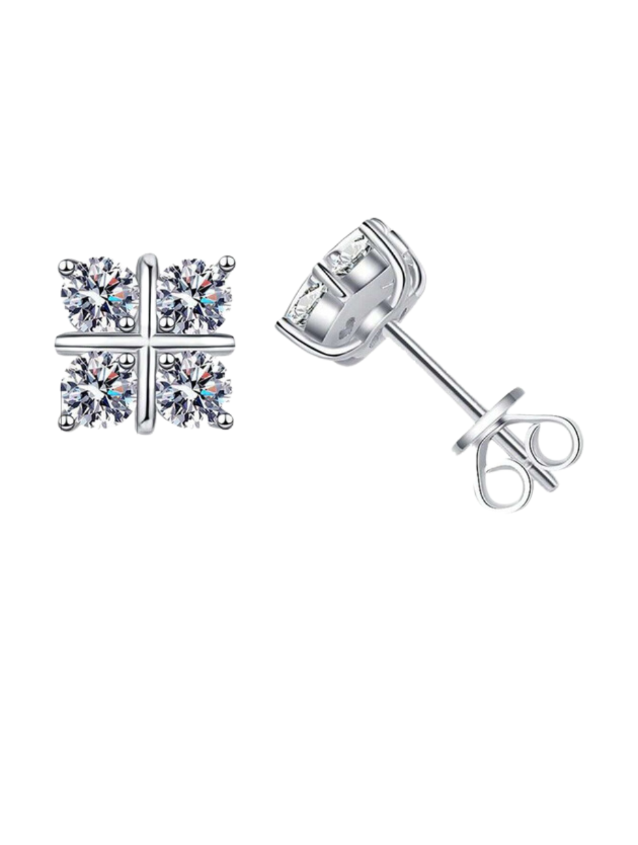 Classic Cross Moissanite Earrings | S925 Silver