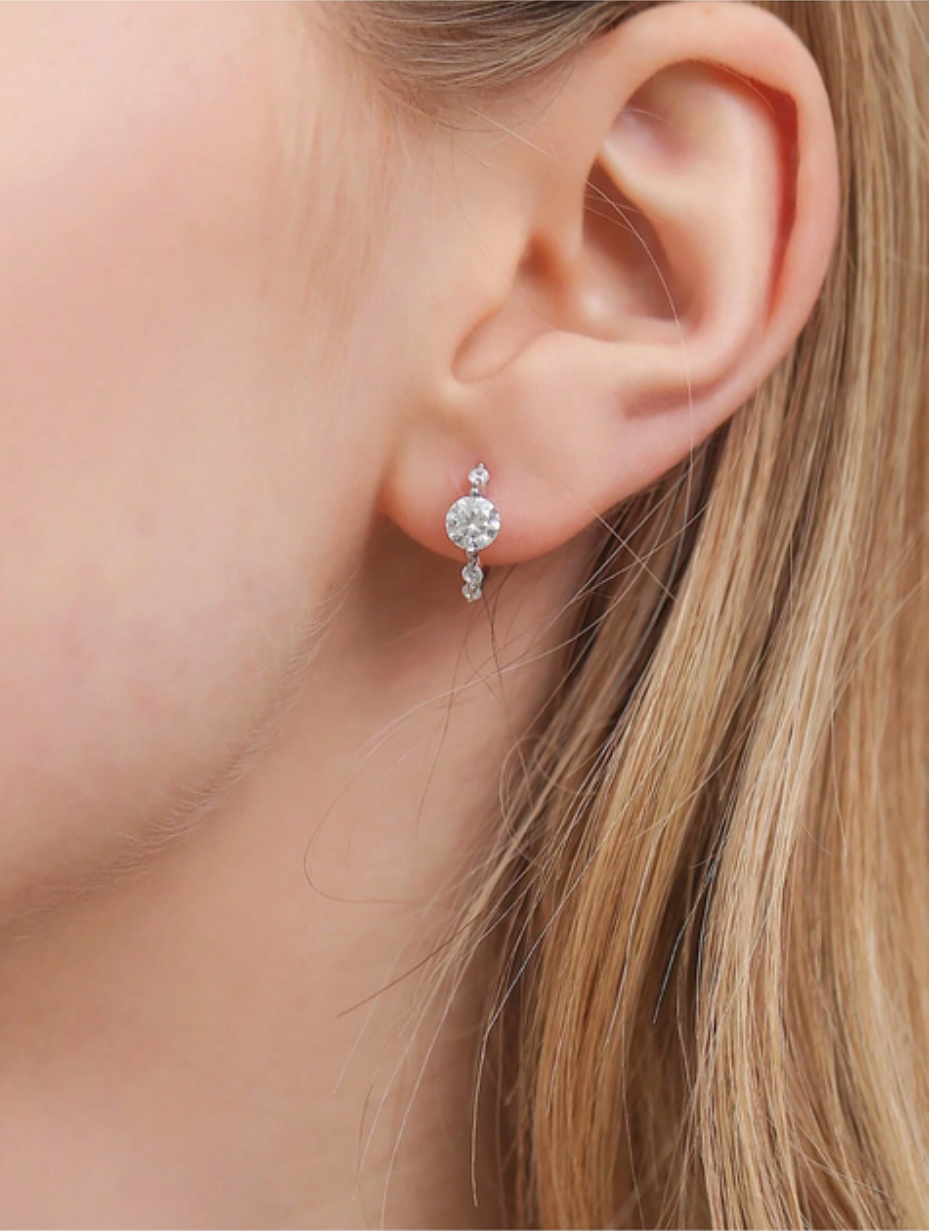 Moissanit Hoop Øreringe | 925 Sterling Sølv