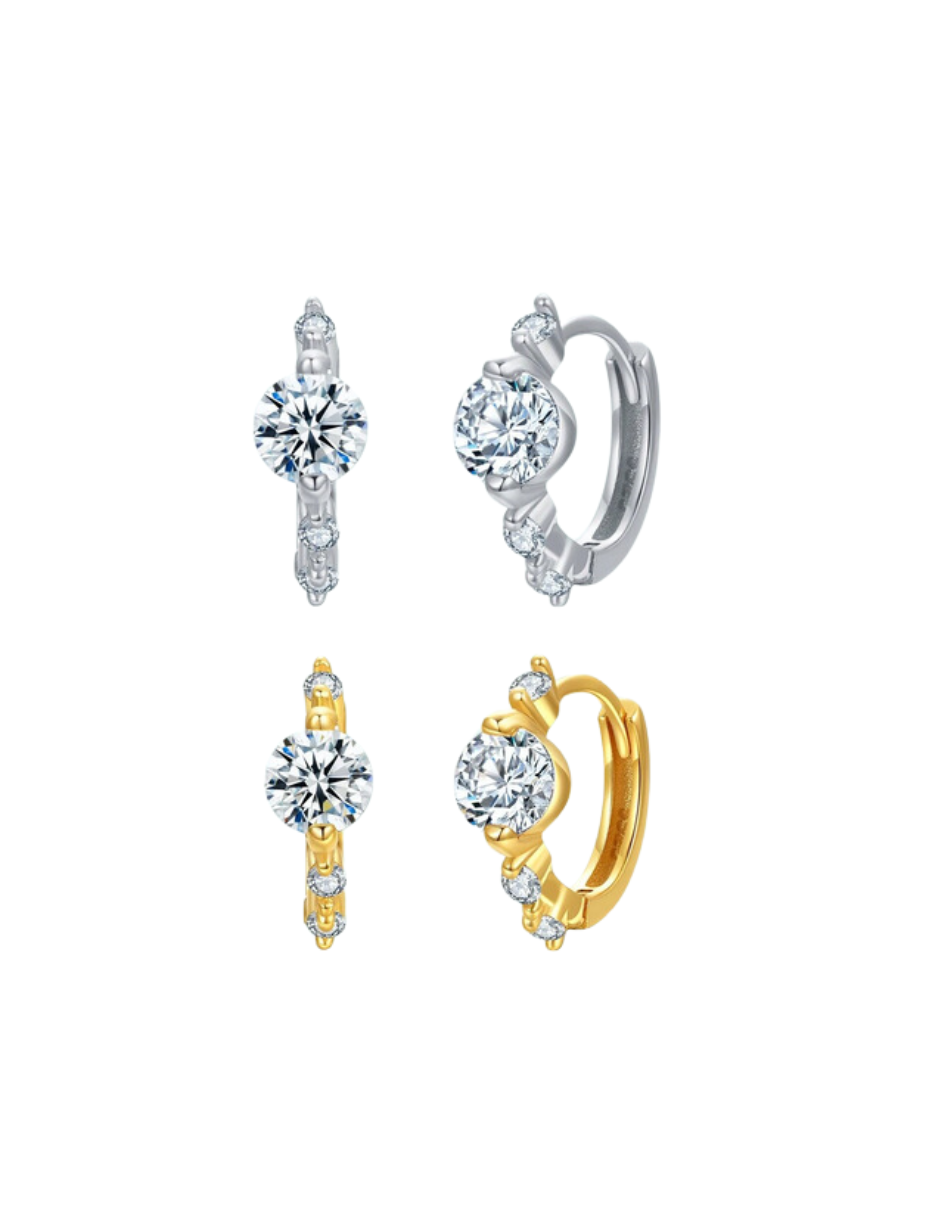 Moissanit Hoop Øreringe | 925 Sterling Sølv