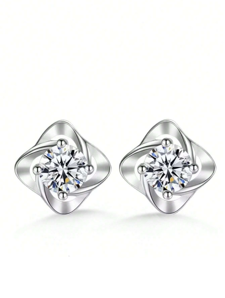 Moissanite Clover Earrings | 925 Sterling Silver