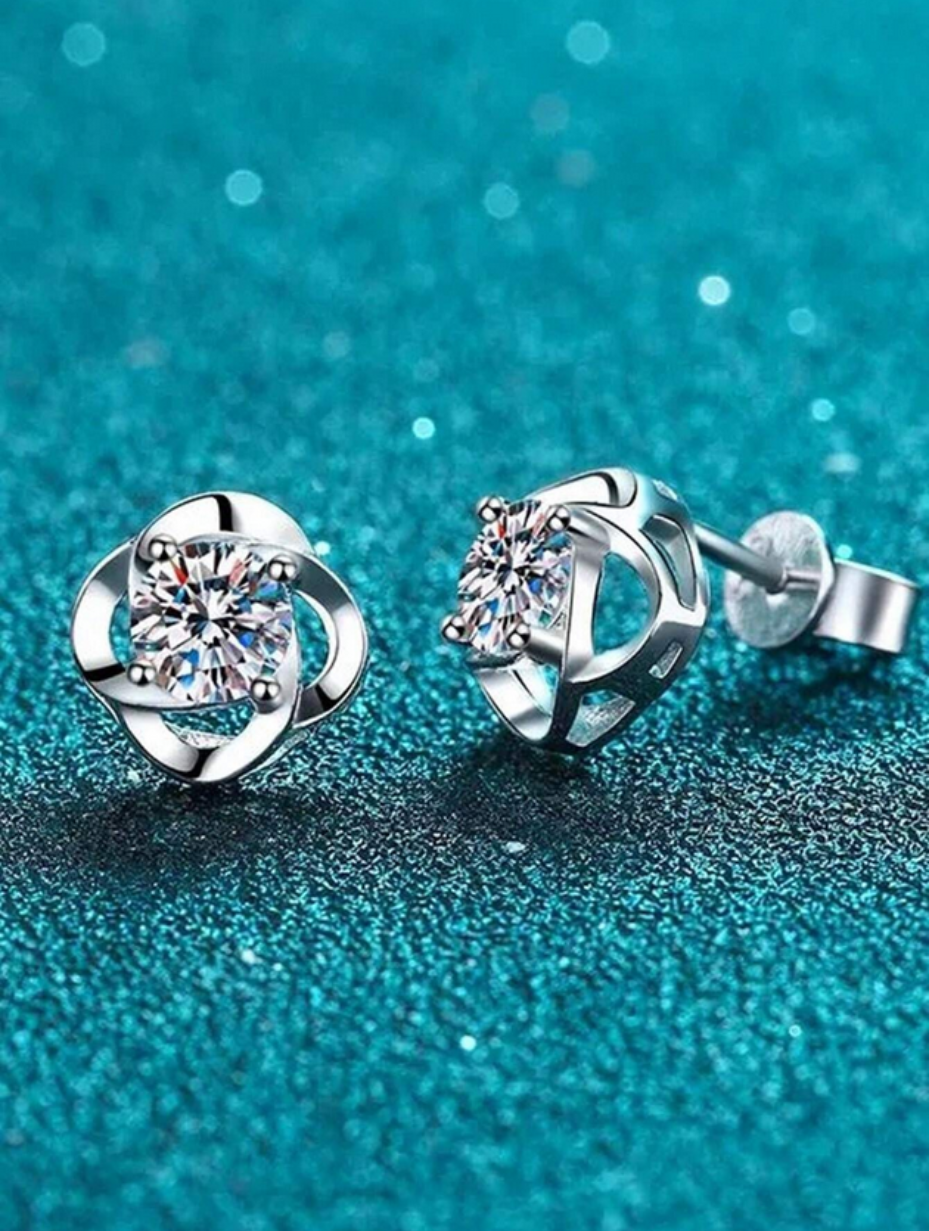 Moissanite Clover Earrings | 925 Sterling Silver