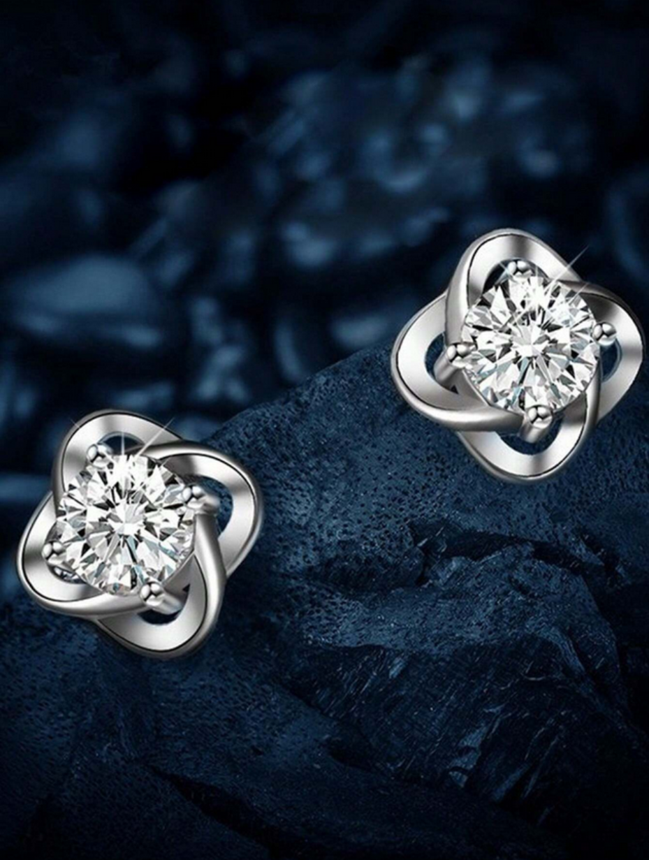 Moissanite Clover Earrings | 925 Sterling Silver