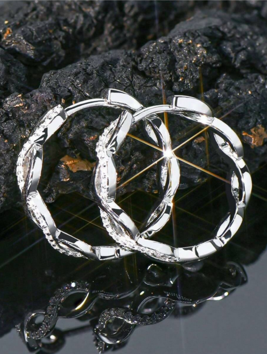 Moissanit Twist Hoop Øreringe | 925 Sterling Sølv