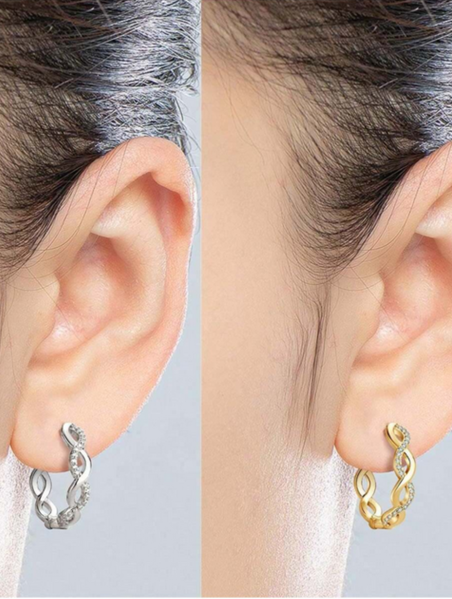 Moissanit Twist Hoop Øreringe | 925 Sterling Sølv