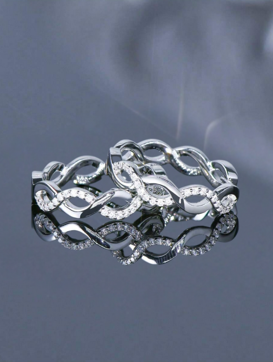 Moissanit Twist Hoop Øreringe | 925 Sterling Sølv