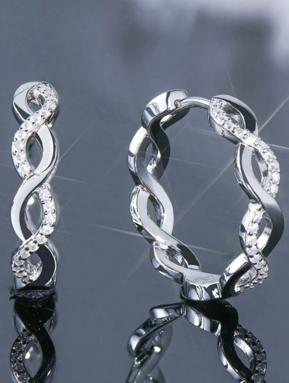 Moissanit Twist Hoop Øreringe | 925 Sterling Sølv