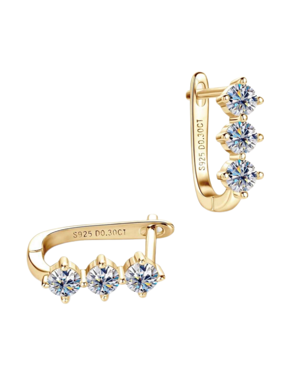 Classic Moissanite U-Shape Earrings | 925 Sterling Silver