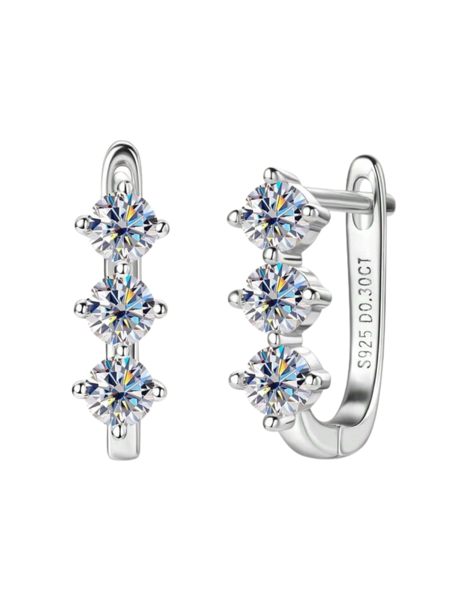 Classic Moissanite U-Shape Earrings | 925 Sterling Silver
