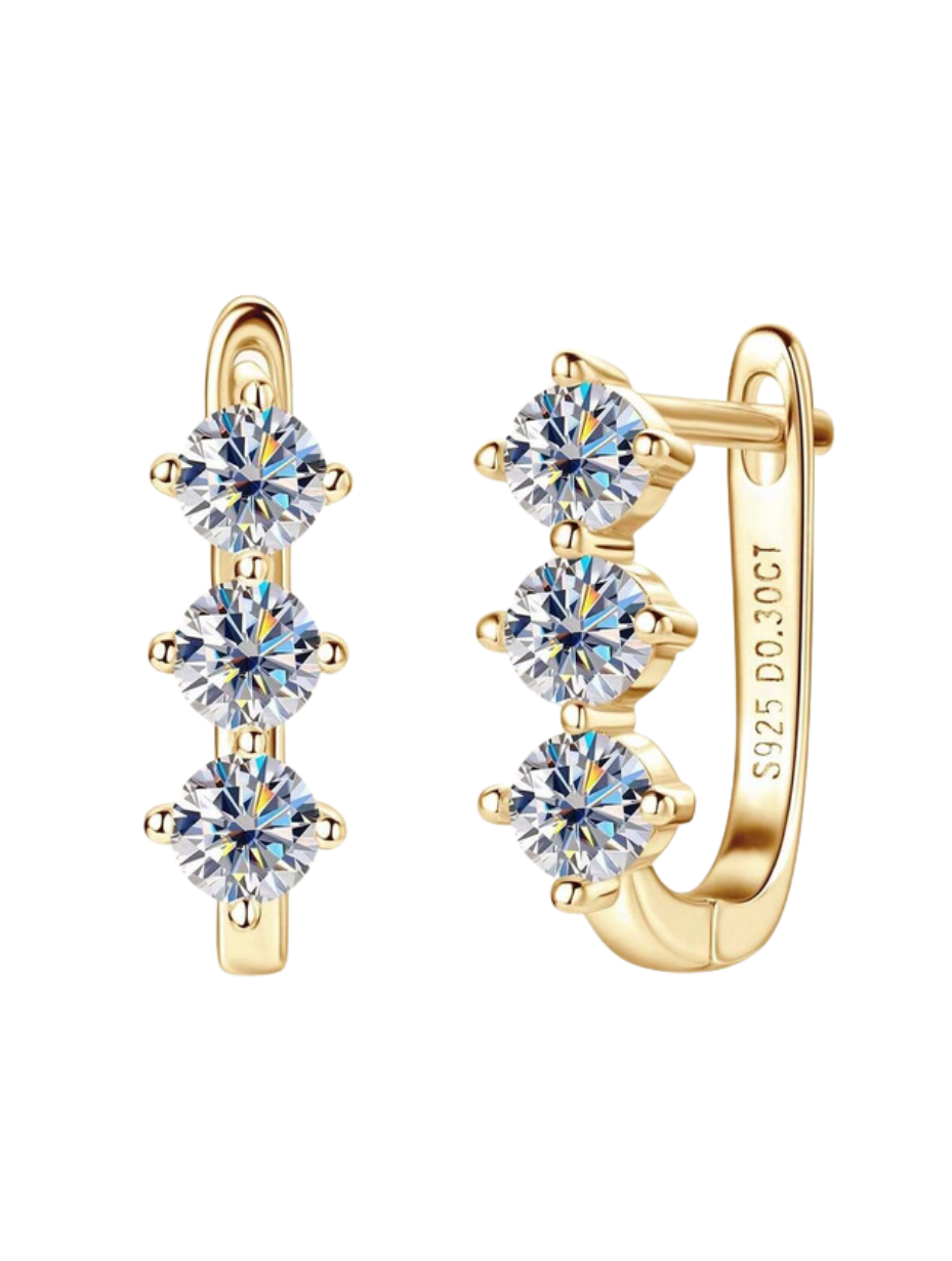 Classic Moissanite U-Shape Earrings | 925 Sterling Silver