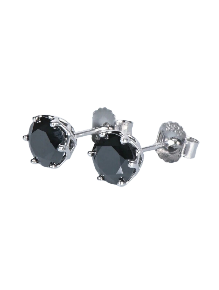 Black Moissanite Silver Earrings | Fashionable Design