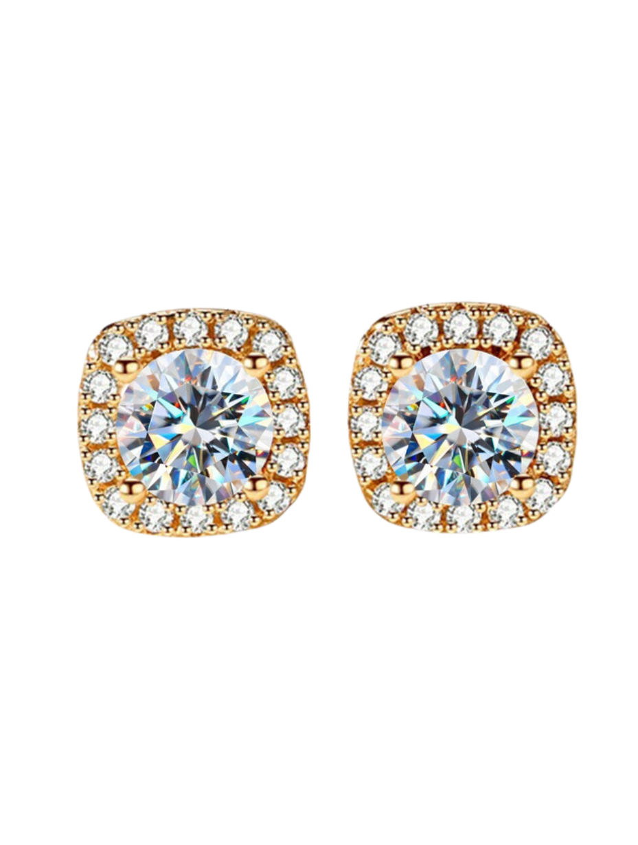 Luxury Sterling Silver Moissanite Earrings | Elegant Sparkle