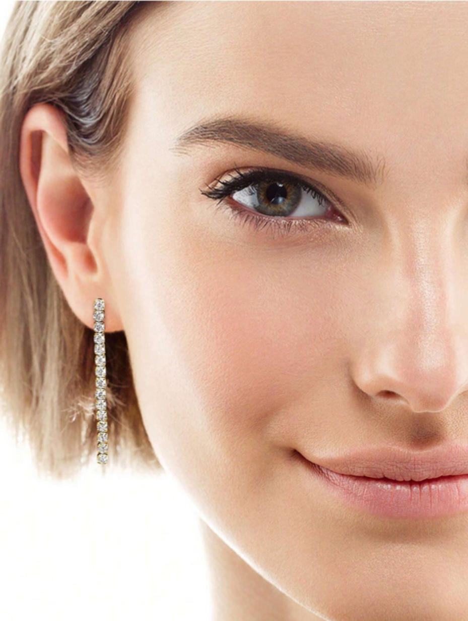 Elegant Silver Moissanite Tassel Earrings | Sparkling Style