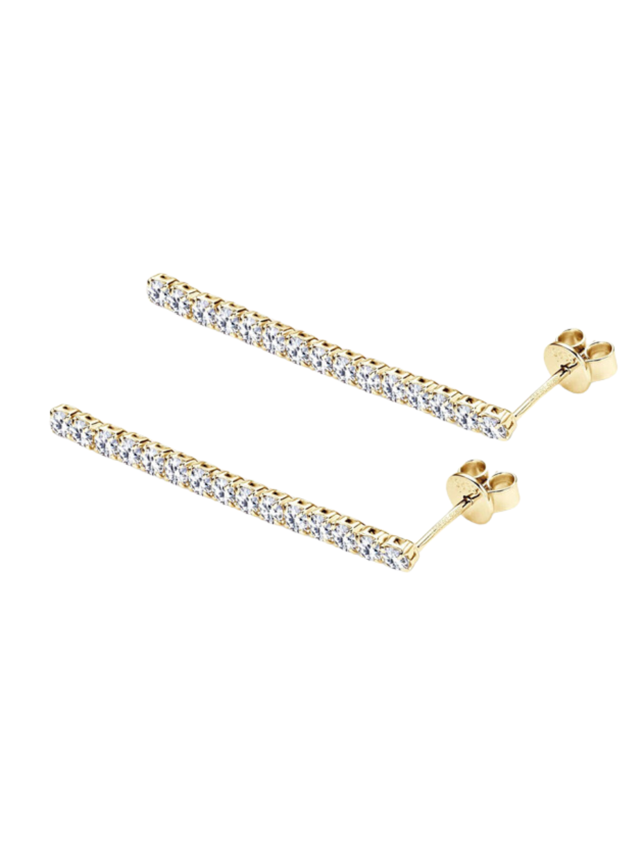 Elegant Silver Moissanite Tassel Earrings | Sparkling Style
