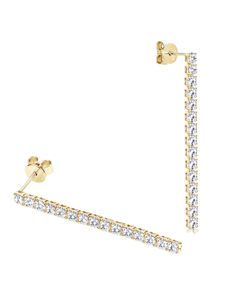 Elegant Silver Moissanite Tassel Earrings | Sparkling Style