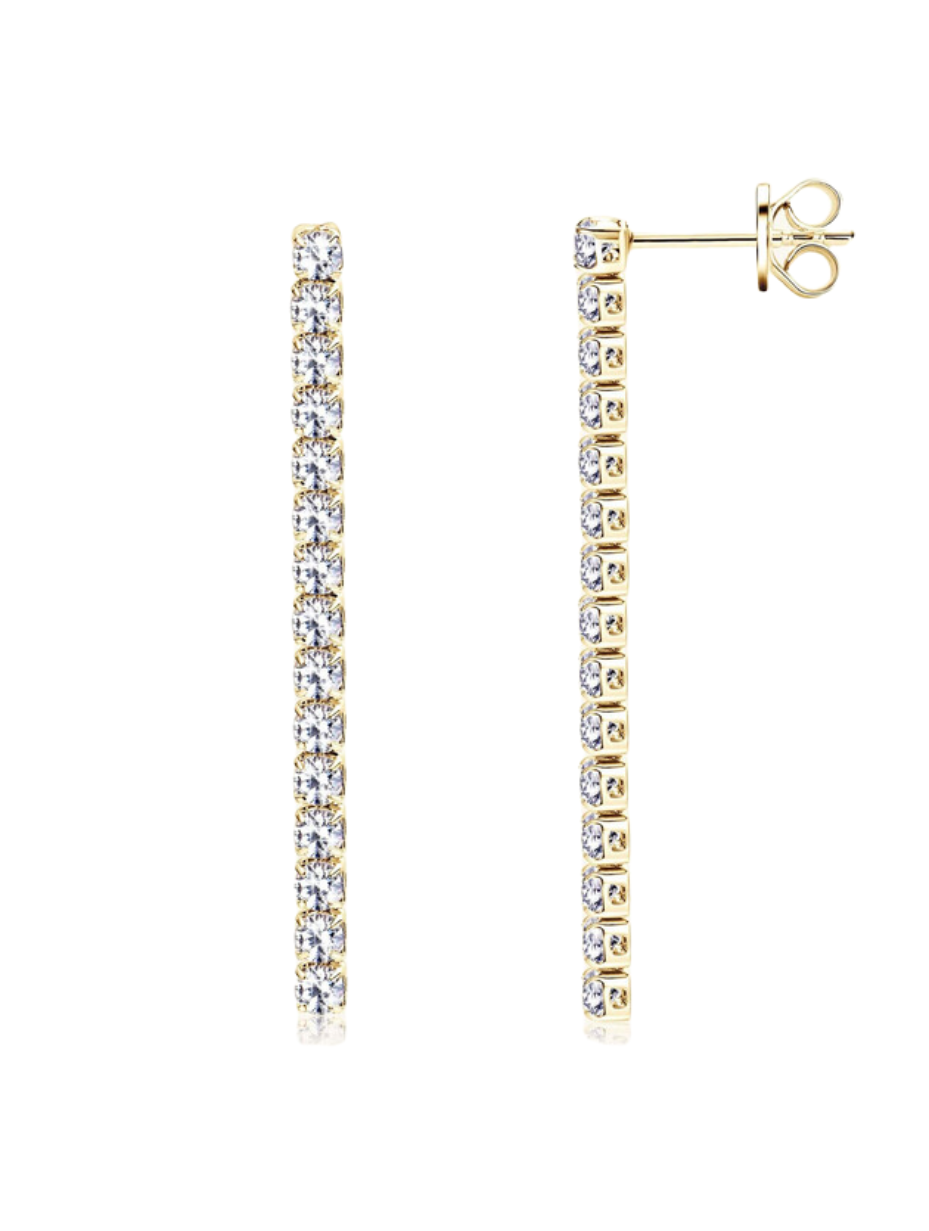 Elegant Silver Moissanite Tassel Earrings | Sparkling Style