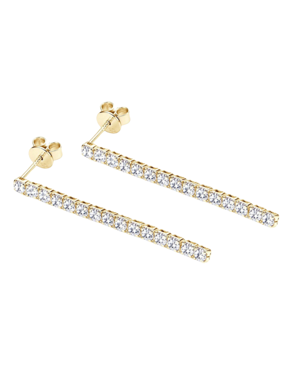 Elegant Silver Moissanite Tassel Earrings | Sparkling Style