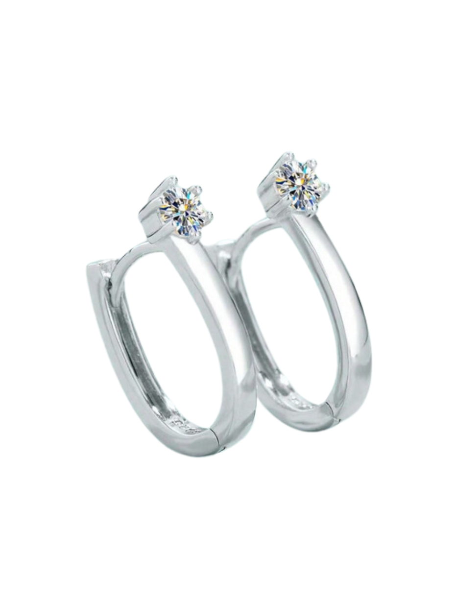 S925 Sterling Silver Clip-On Earrings | Moissanite Elegance