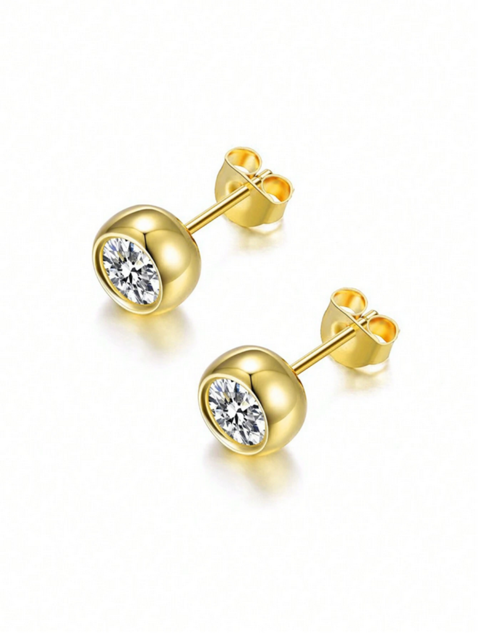 S925 Sterling Silver Moissanite Stud Earrings | Everyday Elegance