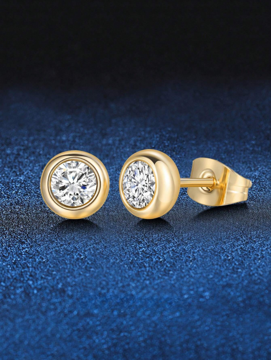 S925 Sterling Silver Moissanite Stud Earrings | Everyday Elegance