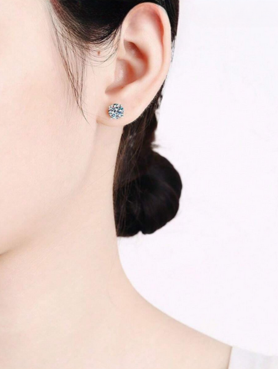 S925 Sterling Silver Crown Stud Earrings | Unisex Elegance