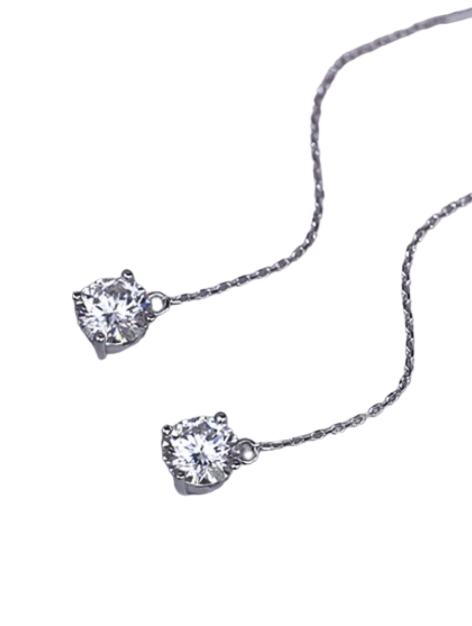 S925 Sterling Silver Moissanite Pendant Earrings | Classic Charm
