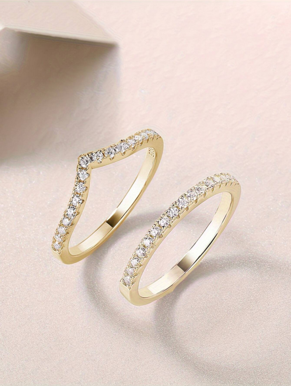 Stackable Moissanite Ring Set | Luxury Sterling Silver