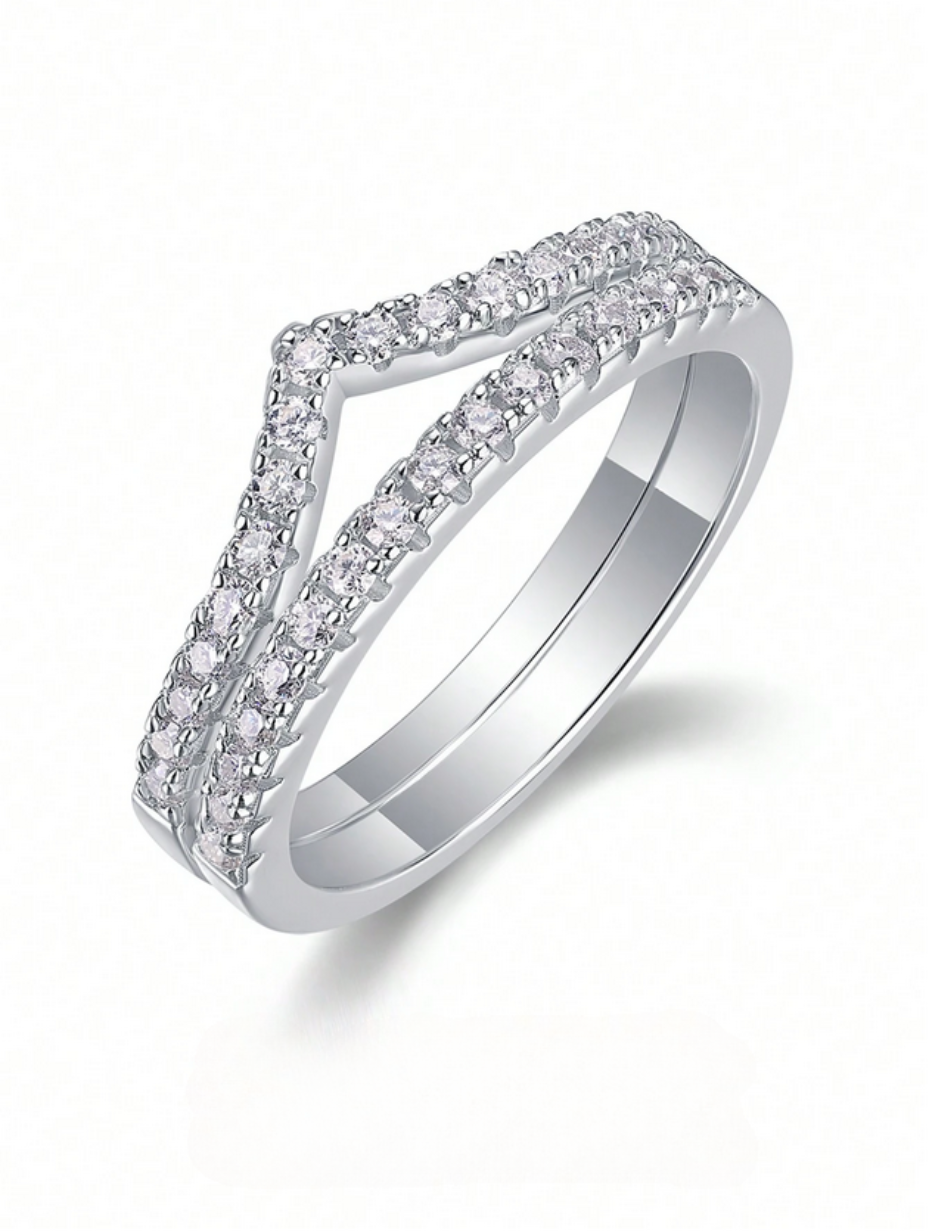 Stackable Moissanite Ring Set | Luxury Sterling Silver