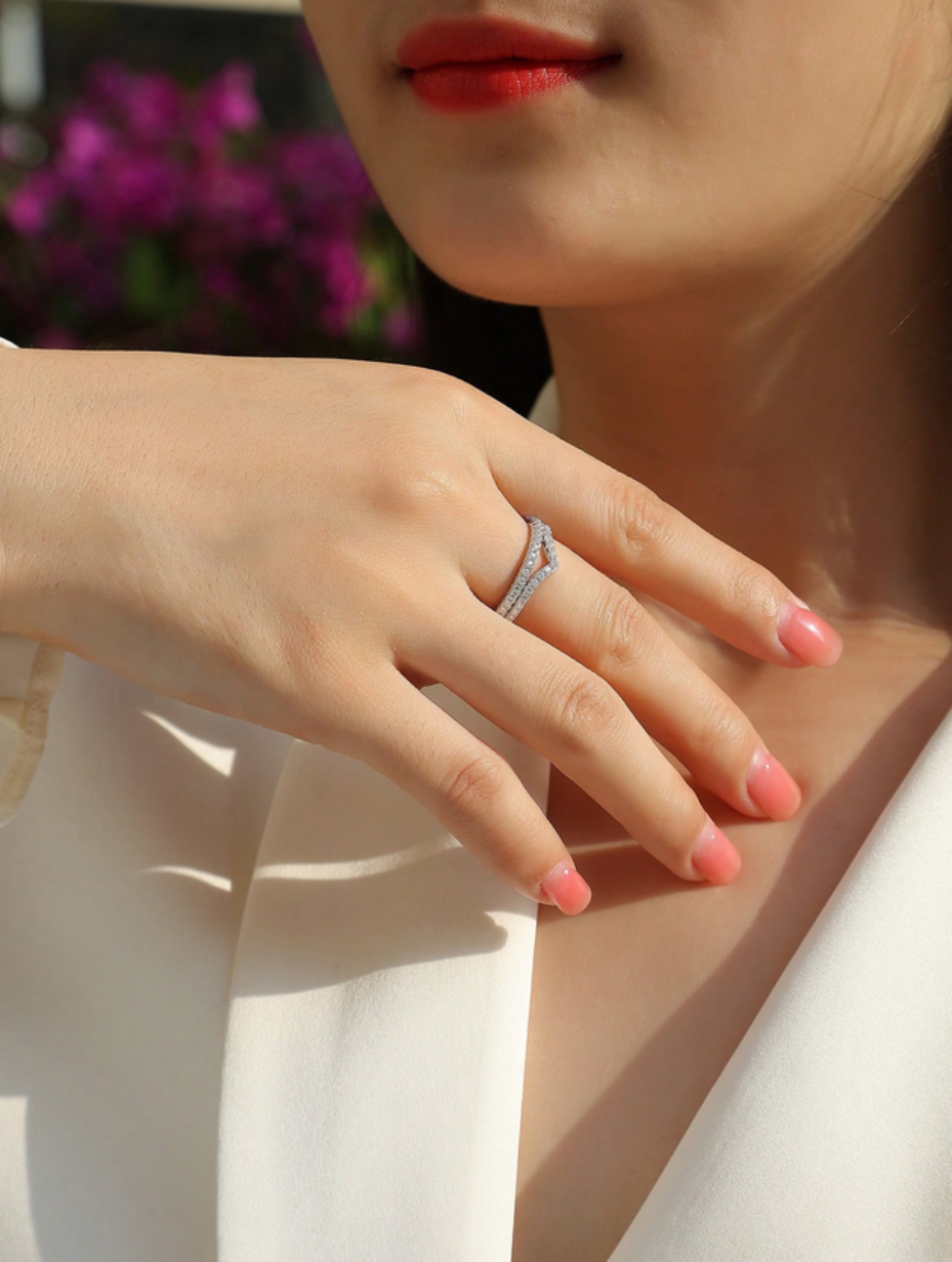 Stackable Moissanite Ring Set | Luxury Sterling Silver