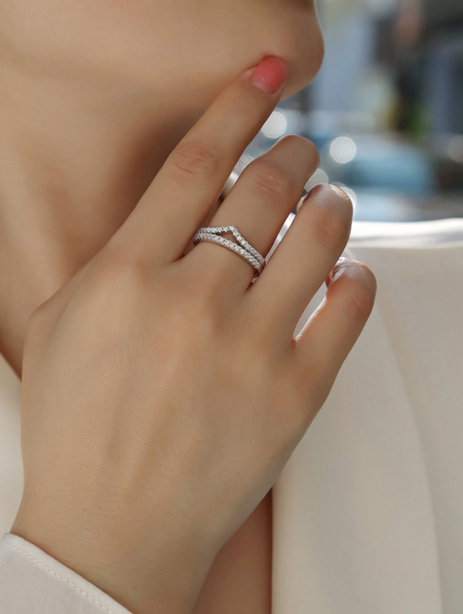 Stackable Moissanite Ring Set | Luxury Sterling Silver