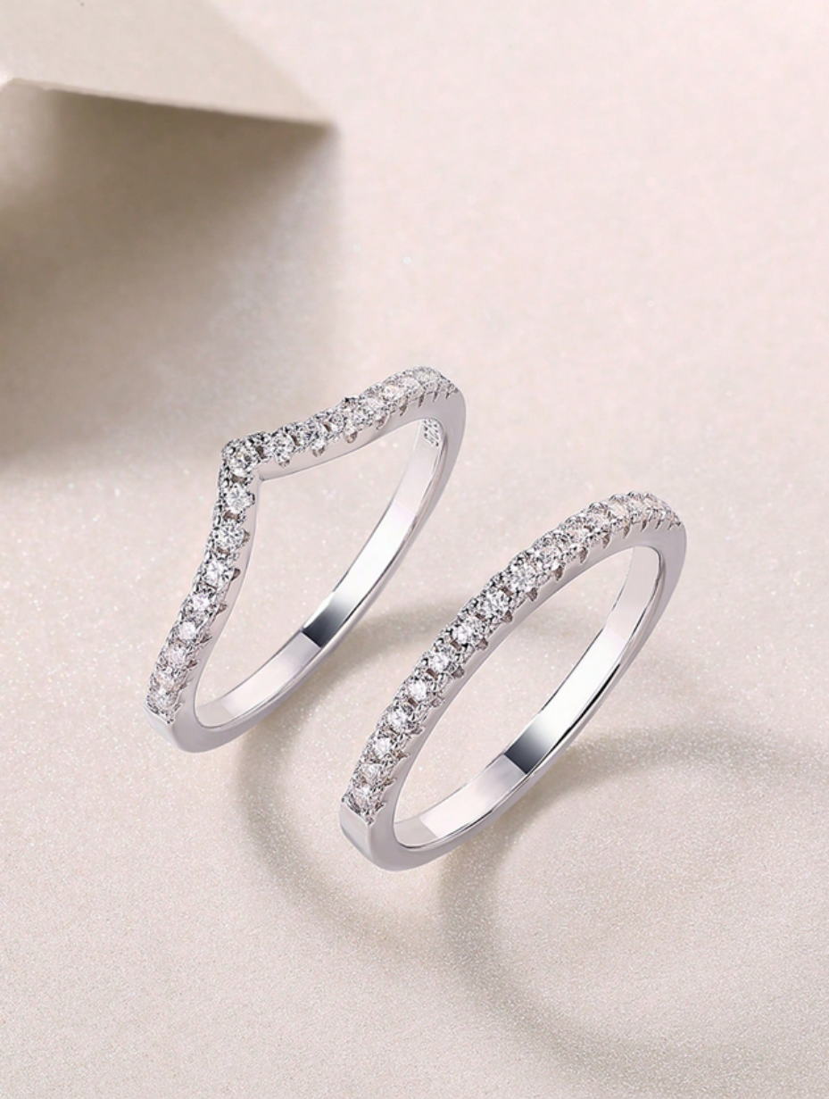 Stackable Moissanite Ring Set | Luxury Sterling Silver