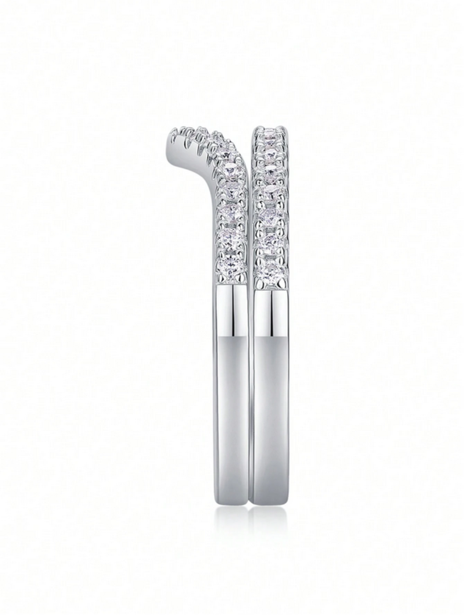 Stackable Moissanite Ring Set | Luxury Sterling Silver