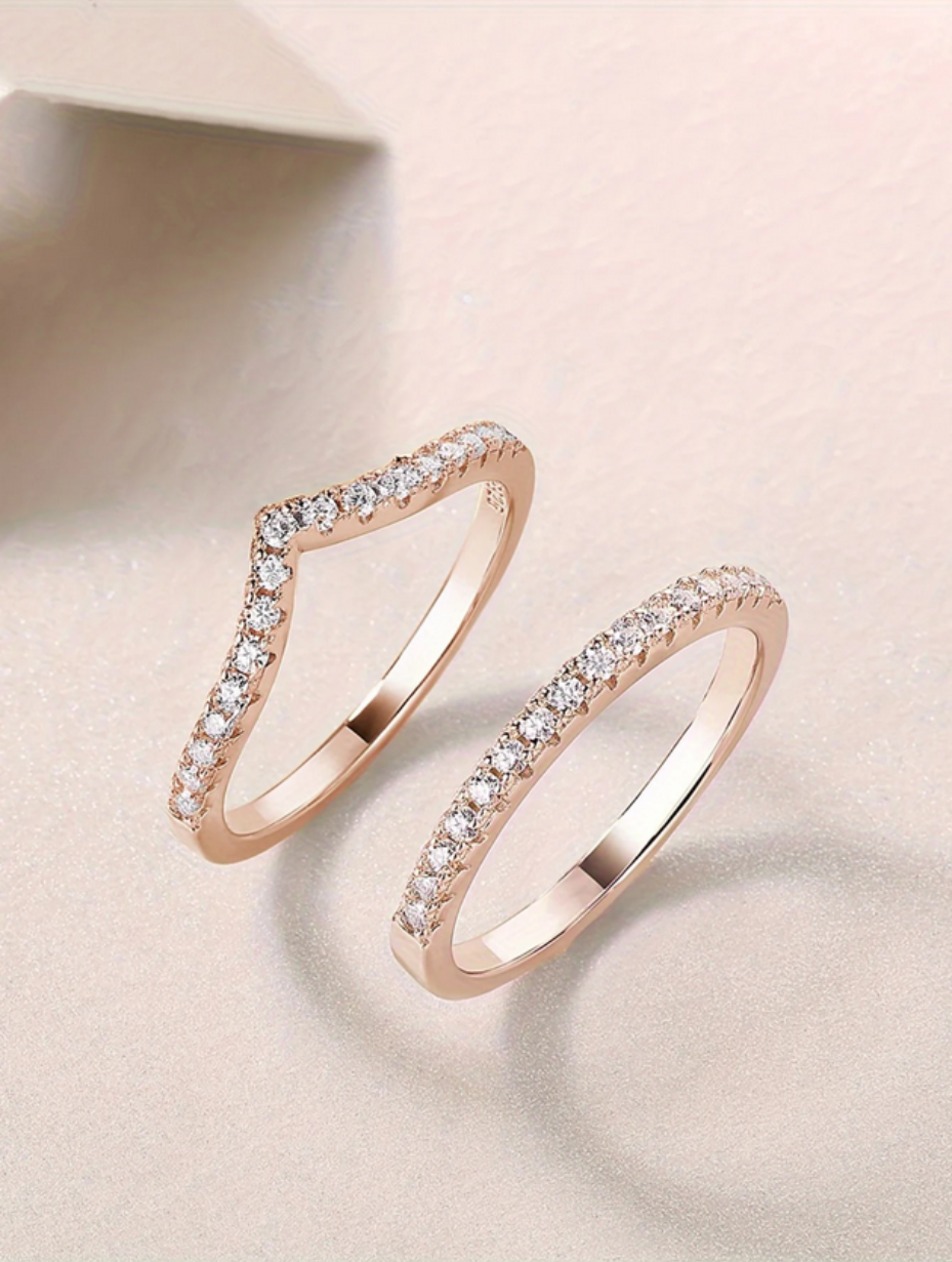 Stackable Moissanite Ring Set | Luxury Sterling Silver
