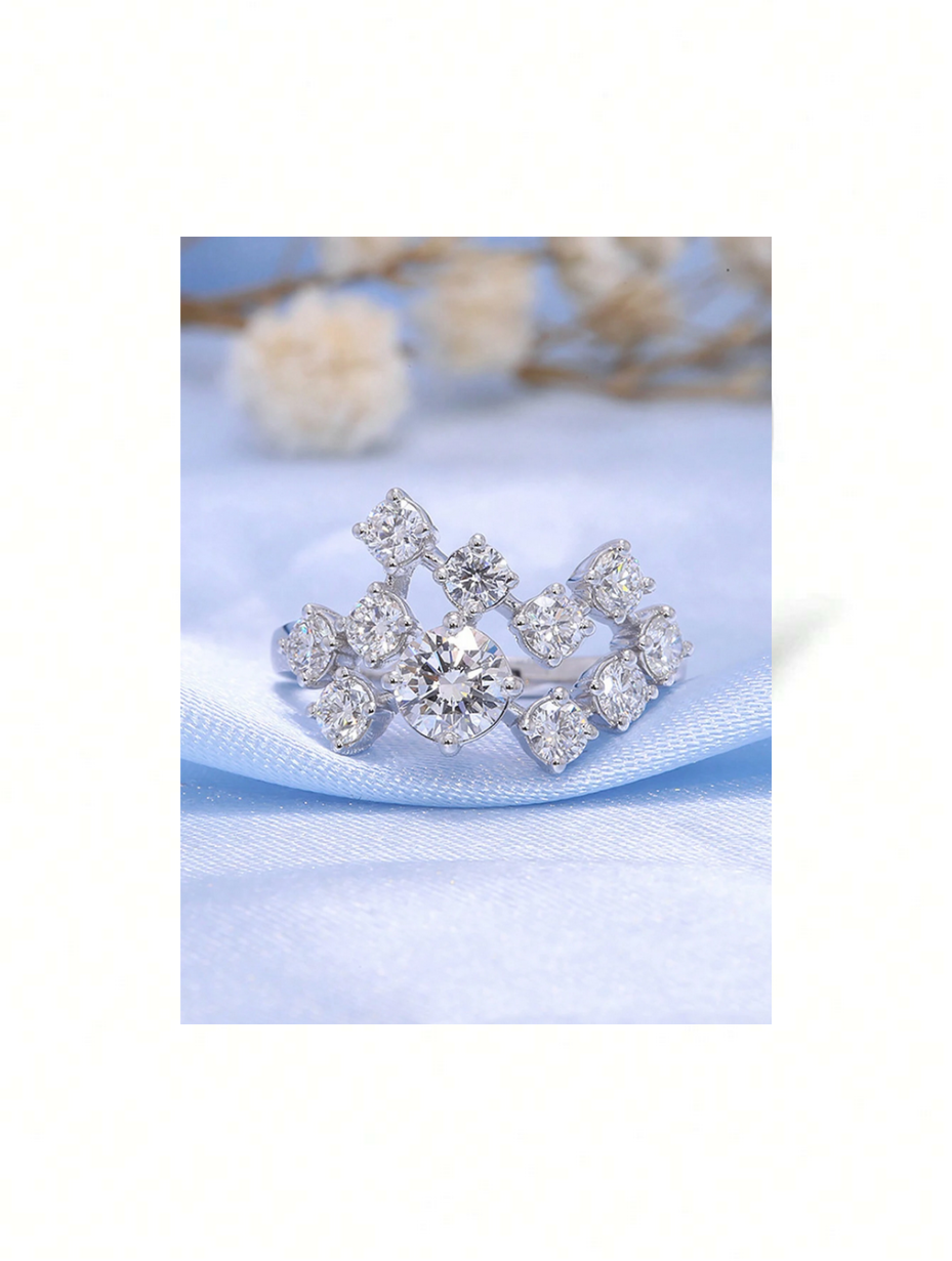 Moissanit Ring med Flere Sten | Stjerneklar Elegance