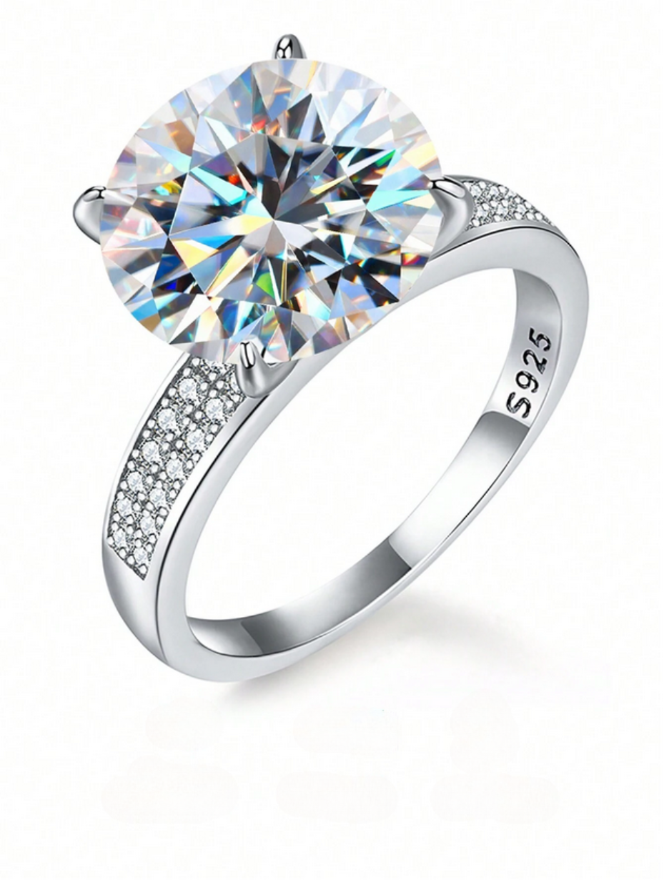 Large Moissanite Ring | Classic Luxury