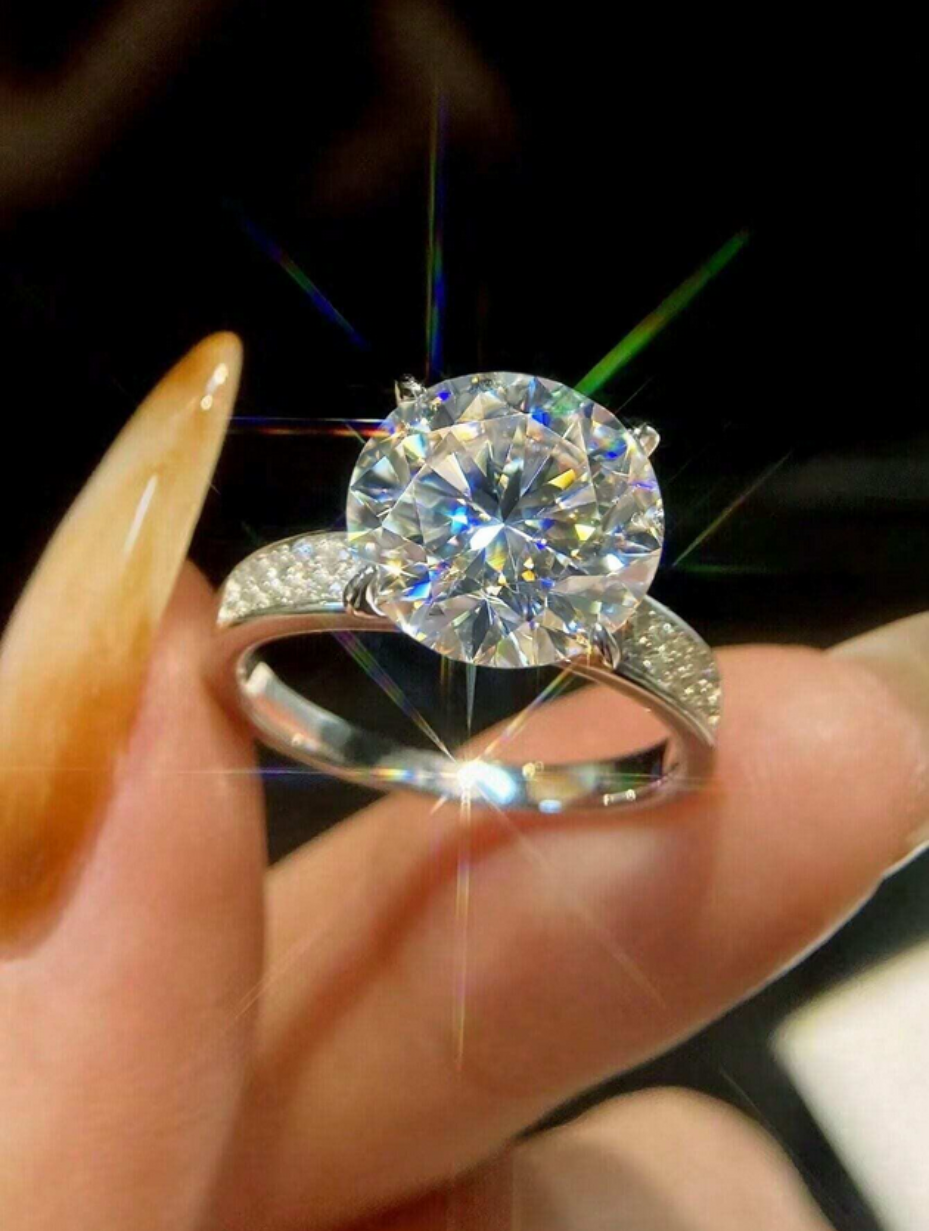 Large Moissanite Ring | Classic Luxury