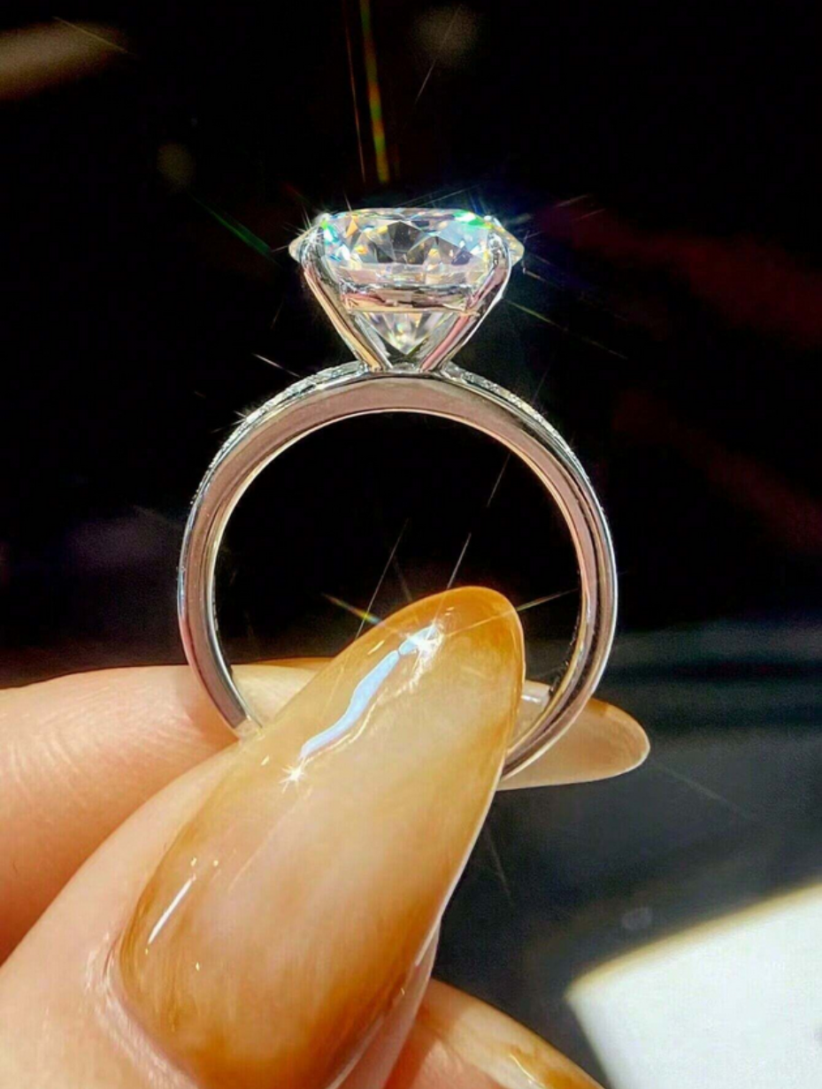 Large Moissanite Ring | Classic Luxury