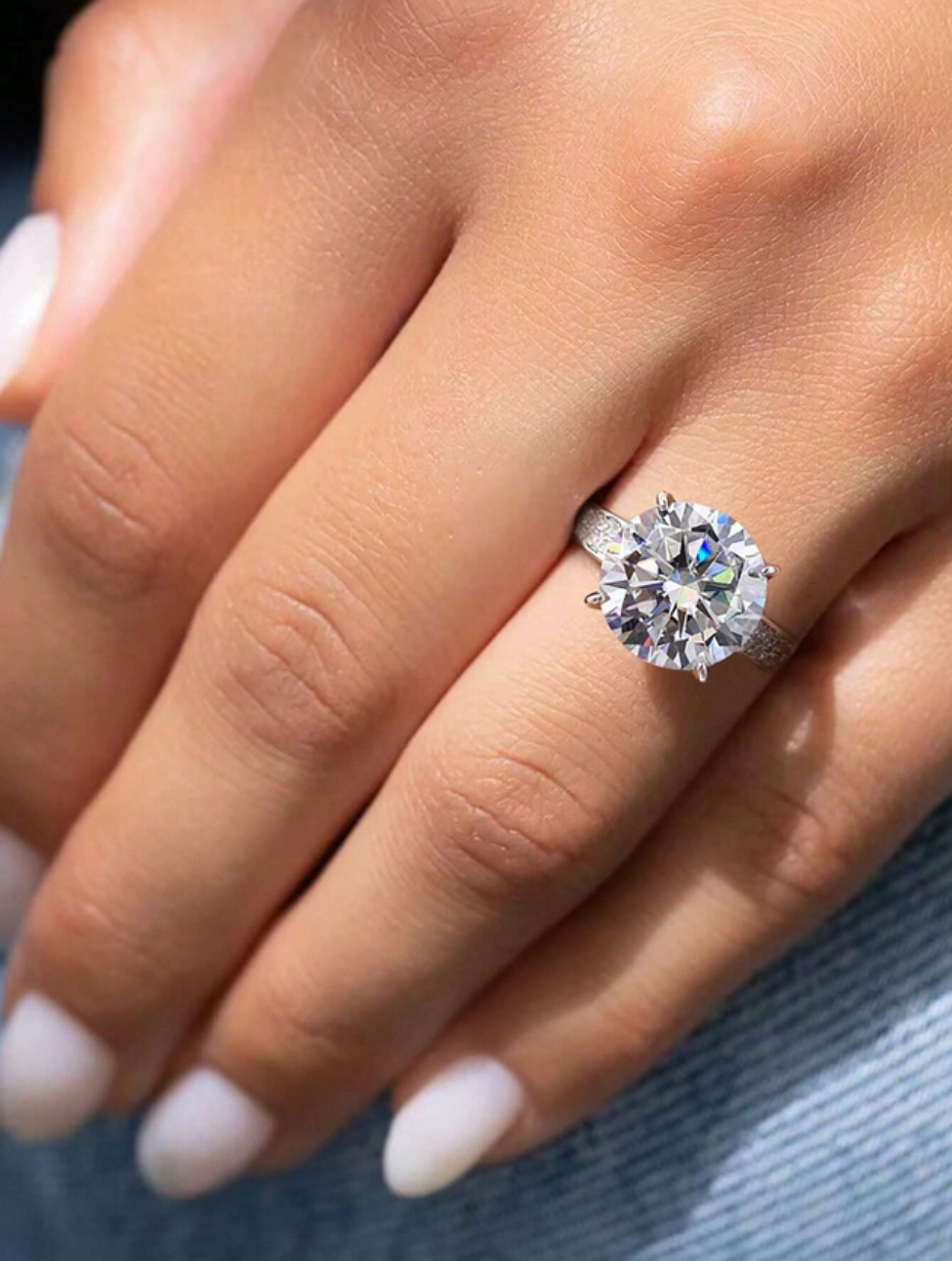 Large Moissanite Ring | Classic Luxury